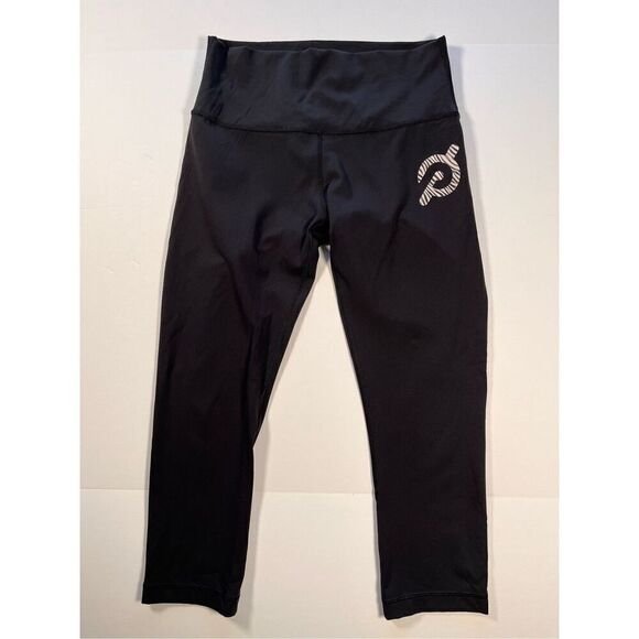 Lululemon Wunder Under Crop Zebra Peloton Logo Hi Rise Full On Luxtreme Size 8 - Picture 1 of 7